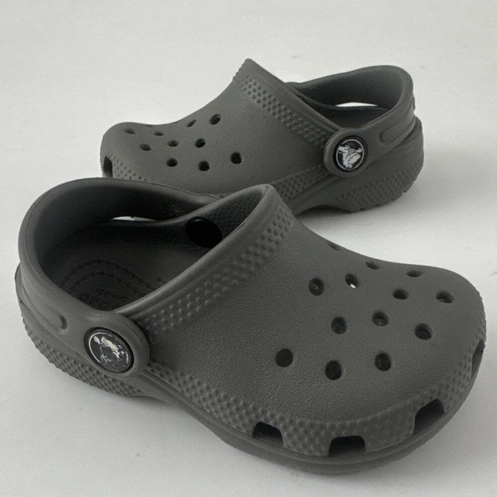 Crocs Toddler Classic Clog Gray Child 7 Toddler Shoes Washable